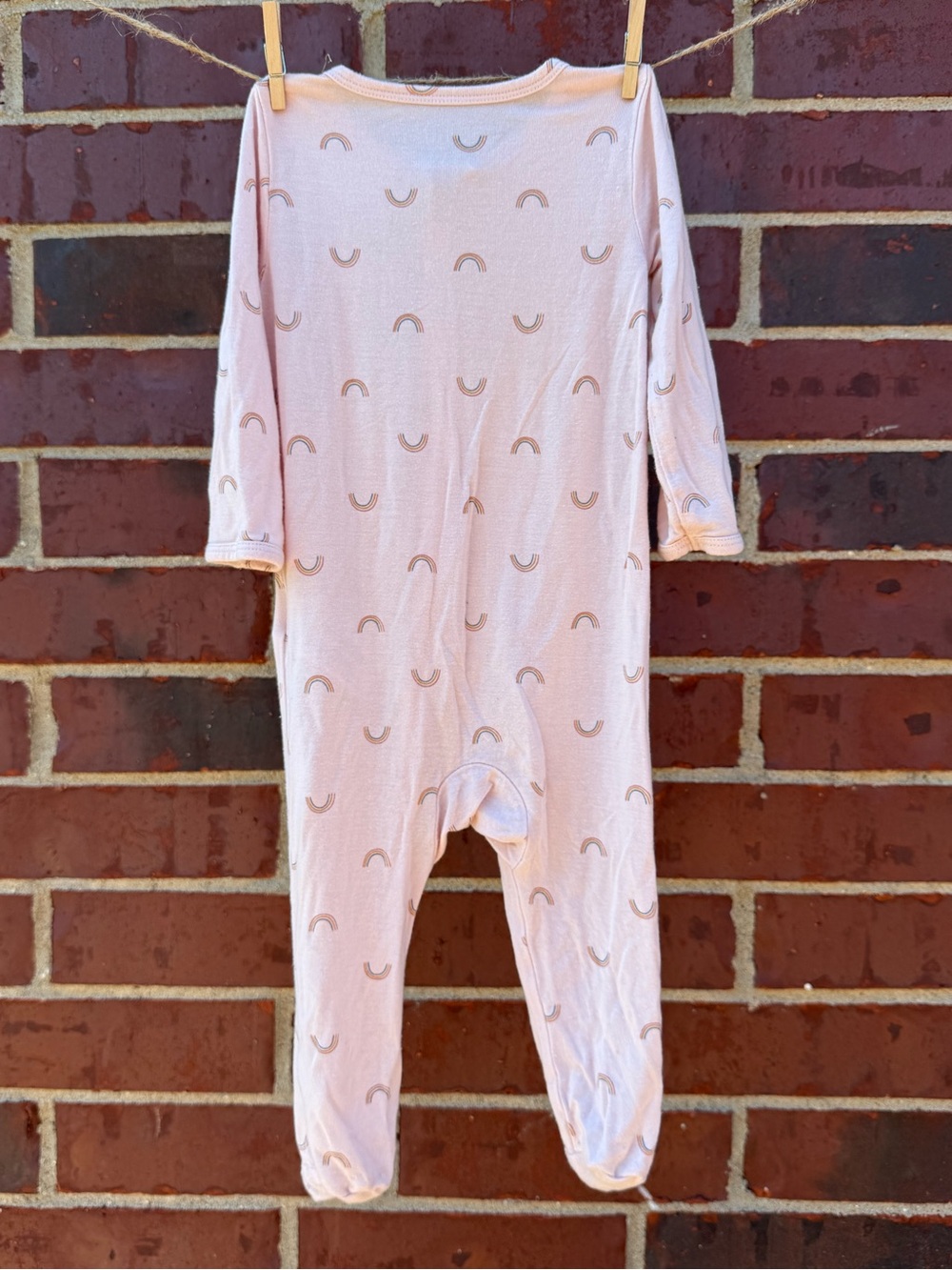 Carter's Light Pink Rainbow Arch Footed One-Piece - Picture 2 of 3